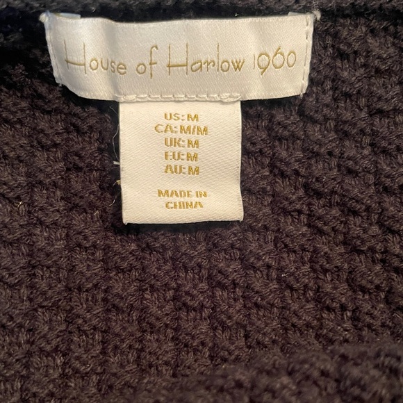 House Of Harlow 1960 sz M Cropped Sweater Tank Top Faux Pearls Straps romantic - Picture 6 of 7